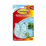 Command Medium Hooks, Clear, 4-Hook