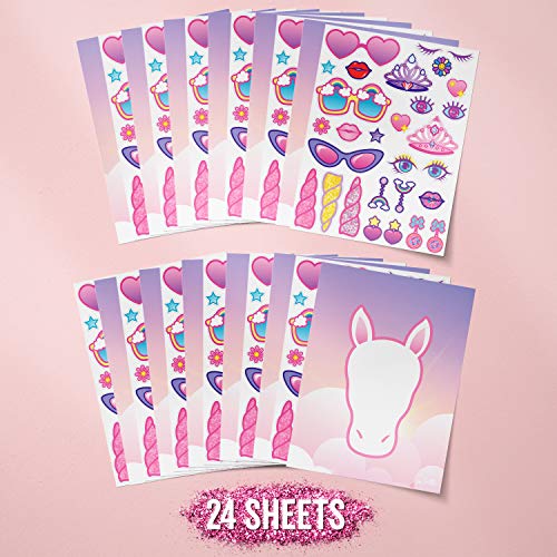 xo, Fetti Unicorn Party Sticker Craft Game for Kids 24 Sheets