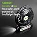 Battery Operated Desk Fan, Mini USB Portable Fan with Emergency Light, Adjust 3 Speed, 2600mAh Rechargeable Battery and USB Powered Fan, Personal Cooling Fans for Car, Gym, Office, Camping,Travel,BBQ
