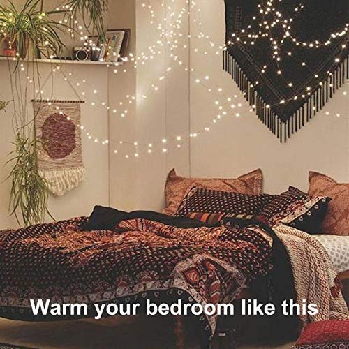Cocoselected Warm White Twinkling Fairy Lights USB Powered,33ft 100 Micro LEDs String Twinkle Lights with Remote Control Teen Girls Bedroom Decor Kids Night Light
