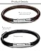 FIBO STEEL 2Pcs 6MM Leather Bracelet for Men Womens Rope Cuff Bracelet Stainless Steel Clasp 8.0 Inches (D:2 Pcs 8.0 Inches)