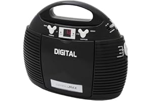 HANNLOMAX HX-327CD Portable CD Player with AM/FM Radio, Aux-in, AC/DC Dual Power Source. (Black)