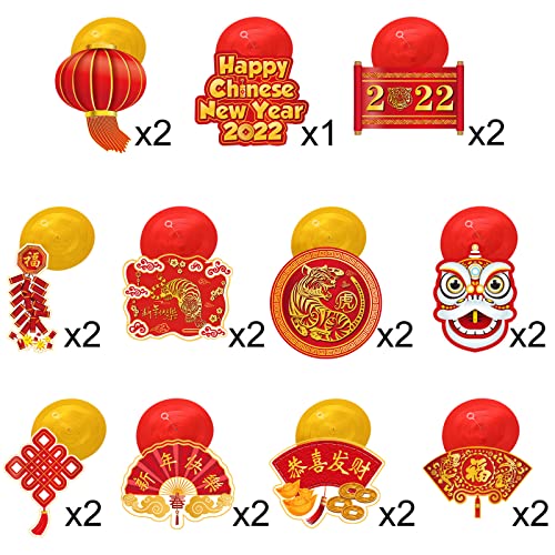 30 Pieces Happy Chinese New Year 2022 Hanging Swirls Decorations
