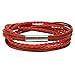 Charisma Braided Leather Bracelets for Men Women Red Double Wrap Bracelet Clasp Multi-Layer Genuine Leather Bracelet Wristband Punk Bracelet, Red