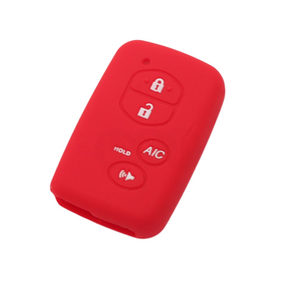 BROVACS Silicone Cover Protector Case Holder Skin Jacket Compatible with TOYOTA 4 Button Smart Remote Key Fob CV2406 Red