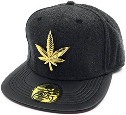 Gold Supreme 24k Gold Weed Leaf Strapback - Melton Wool &amp; Leather