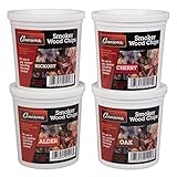 Oak, Cherry, Hickory, and Alder Wood Smoking Chips- Wood Smoker Chips Value Pack- Set of 4 Resealable Pints