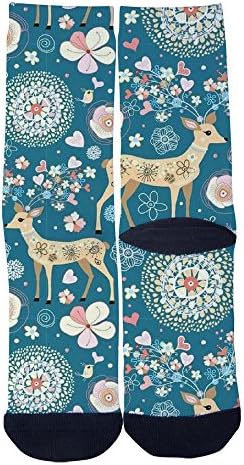 Mens Womens Sika Deers Socks Custom Personality Socks Creative Casual Socks Crazy Sport Crew Socks
