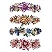 4PCS Luxurious Flower Metal French Barrettes Hair Clasps Accessories Women Girls