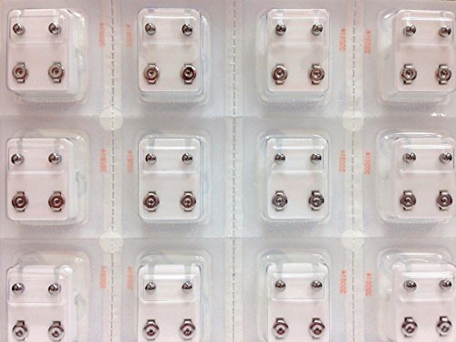 Caflon Ear Piercing Ball Earrings Studs 4mm White Surgical Steel 12 Pair