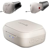 Cearvol Nano Case Control OTC Hearing Aids Rechargeable, 3 Hearing Programs Feedback Cancellation Noise Reduction 54 Hours Battery Comfort-Fit ITC Design, Starlight Color