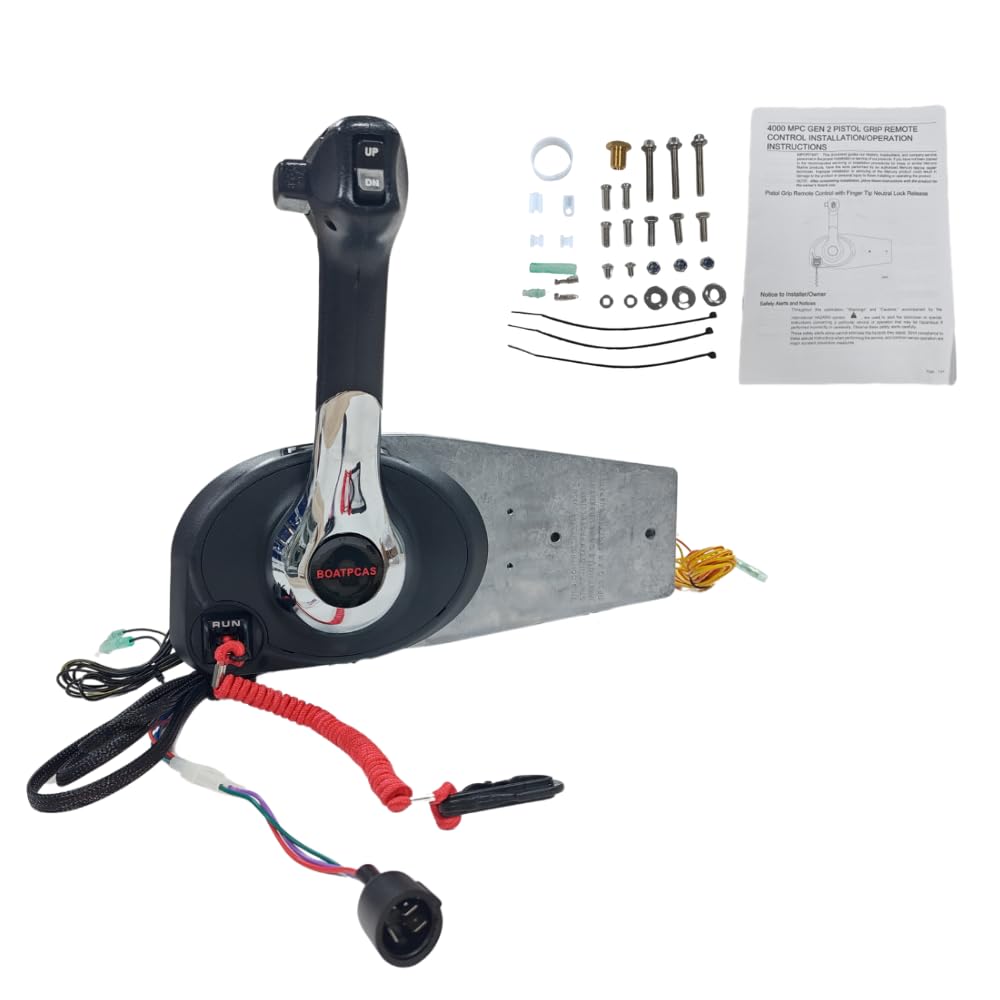 Photo 1 of 8M0030550 GEN II Side Mount Outboard Engine Throttle Shifting Remote Control Box Pull To Open For Mercury with Power Trim Tilt Switch