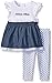 Calvin Klein Baby-Girls White with Dark Blue Chambray Tunic and Leggings, Multi, 3-6 Months