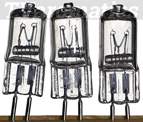 35W 110V JCD T-4 Clear Halogen G5.3 Base Bipin Bulbs 3-Pack for Aroma Lamps