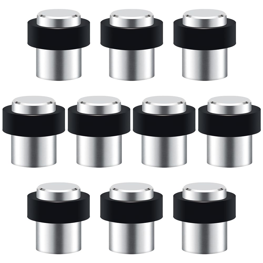 Photo 1 of 10 Pack Door Stop Floor Mount Door Stopper Stainless Steel Rubber Door Stop Height 1.8" for Home Office Hotel etc