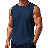 EKLENTSON Mens Sleeveless Shirts Lightweight Cotton Muscle Shirts Gym Training Active Tank Soft Summer Beach Casual Tank