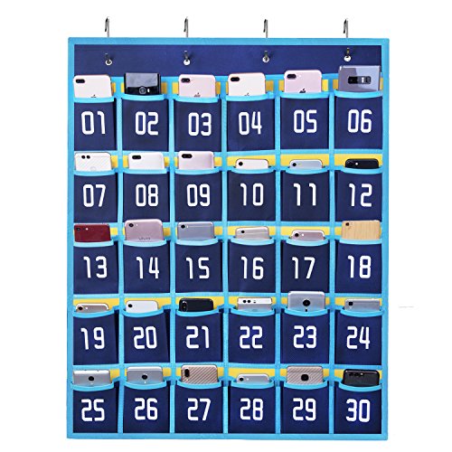 Numbered Classroom Organizer Pocket Chart Cell Phones Holder Wall Door