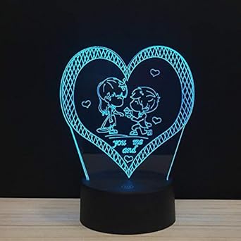 led 3d you and me get marry love hacer
