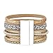 Beige Handmade Braided Bracelet – Leather Wrap Bracelet – Charm Cuff Bangle – Agate Stone – Crystal Rhinestone – Magnetic Buckle – Alloy Accessories for Women,Girl Gift By Jenia