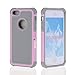 AGRIGLE Shock- Absorption/High Impact Resistant Hybrid Dual Layer Armor Defender Full Body Protective Cover Case Compatible with iPhone 5/5S/SE (Grey-Pink)