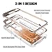 Dexnor iPhone 8 Plus Case, iPhone 7 Plus Case, Glitter 3D Bling Flowing Liquid Case 3 in 1 Shockproof TPU Silicone + PC Protective Defender Cover for iPhone 8 Plus/7 Plus/6S Plus/6 Plus - Light Brown