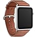 KAVAJ genuine leather watch band Barcelona compatible with Apple Watch Series 6 5 4 3 2 1, 42/44mm in cognac-brown. Genuine leather replacement watch strap with classic buckle