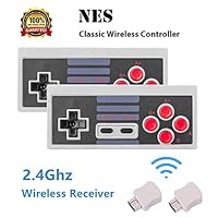 NES Classic Controller 2 Pack, Chnaivy 2.4G Wireless Controller Gamepad Joypad for NES Classic Mini Edition (Grey)