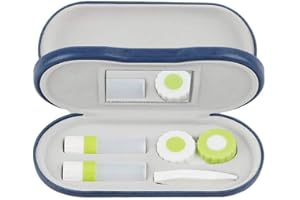 SteelFever 2 in 1 Double Sided Portable Glasses Case Travel Contact Lens Case (Blue)