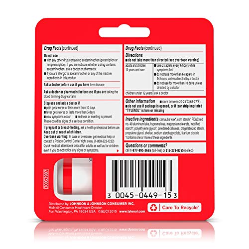 Tylenol Extra Strength Caplets 10 ct - Image 3