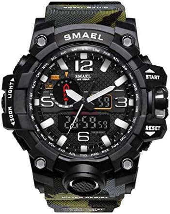 BELYNN Camouflage Men's Sports Multi-Function Analog Quartz Watch Dual Display Waterproof Digital Watches with LED Backlight
