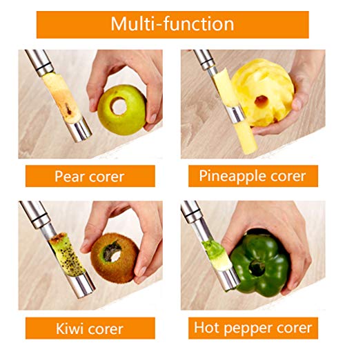 YOBAYE Melon Baller Scoop Fruit Carving Knife Apple Pear Corer Seed Remover Tool-3 Piece Stainless Steel Fruit Tool Set