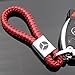 For Mercedes-Benz Logo Emblem Key Chain Key Ring Metal Alloy BV Style Leather Gift Decoration Accessories AMG (Red)