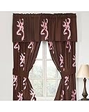 Browning Buckmark Pink Rod Pocket Valance - 88 x 18