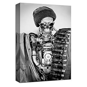 Canvas Wall Art Skull in Fashion Dress Painting Artwork for Home Prints Framed - 12x18 inches