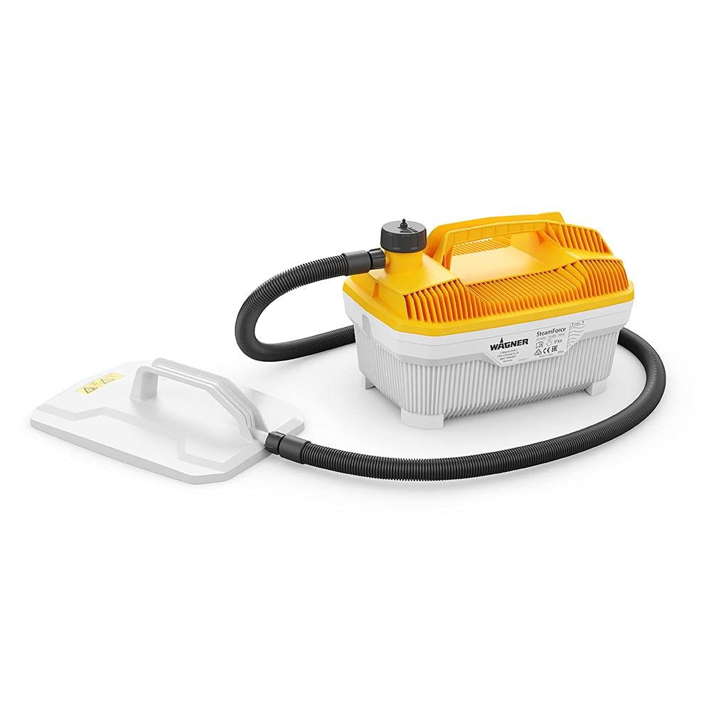 WAGNER Dampftapetenablöser SteamForce, Behälter 4 l, Dampfzeit max. 70 min, Gelb, Weiss, 3,7 m Schlauch, 2.000 W, 230 V 2