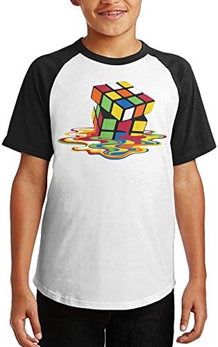 HSNSW Melting Cube Unisex Youth Teenager Raglan T Shirt Black M