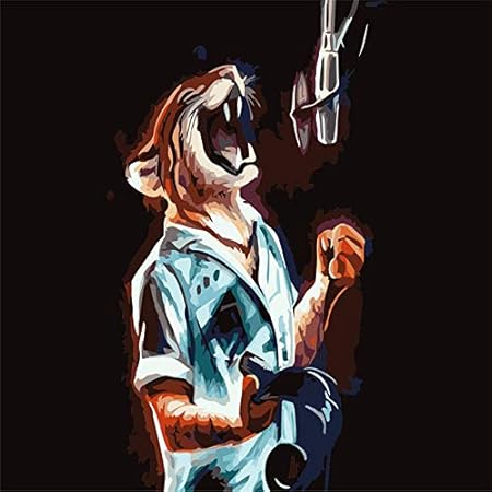 Amazon Diyデジタル油絵減圧絵画キャラクター漫画風景着色絵画着色油絵手作りリビングルーム装飾絵画ライオンを歌う 絵具 通販