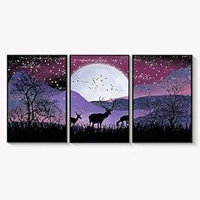 Framed Canvas Wall Art for Living Room, Bedroom Abstract Landscape Dream Place Canvas Prints for Home Decoration Ready to Hanging - 16"x24"x3 Panels