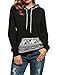 Women Juniors Casual Geometric Print Kangaroo Pocket Pullover Hoodie Sweatshirt