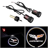 CHAMPLED® For CHEVROLET CORVETTE Laser Projector Logo Illuminated Emblem Under Door Step courtesy Light Lighting symbol sign badge LED Glow Car Auto Performance Tuning Accessory