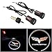 CHAMPLED® For CHEVROLET CORVETTE Laser Projector Logo Illuminated Emblem Under Door Step courtesy Light Lighting symbol sign badge LED Glow Car Auto Performance Tuning Accessory