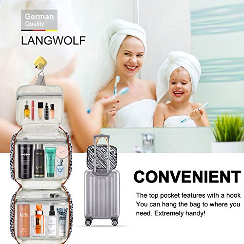 Langwolf Hanging Travel Toiletry Bag for Women and Men, Water-resistant Large Capacity Cosmetic Makeup Travel Toiletries Organizer 6 Langwolf Hanging Travel Toiletry Bag for Women and Men, Water-resistant Large Capacity Cosmetic Makeup Travel Toiletries Organizer