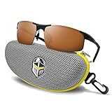 BLUPOND  Polarized Sports Sunglasses for Men - Daytime Anti-Glare Copper TAC Lens - Metal Semi-Rimless Frame - Driving Fishing Shooting - Knight Visor