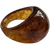 CWFPBA Y2k Colorful Chunky Resin Acrylic Thick Wide Dome Plastic Exaggerated Aesthetic Knuckle Rings for Women Vintage Minimalist Finger Joint Funny Cute Statement Jewelry