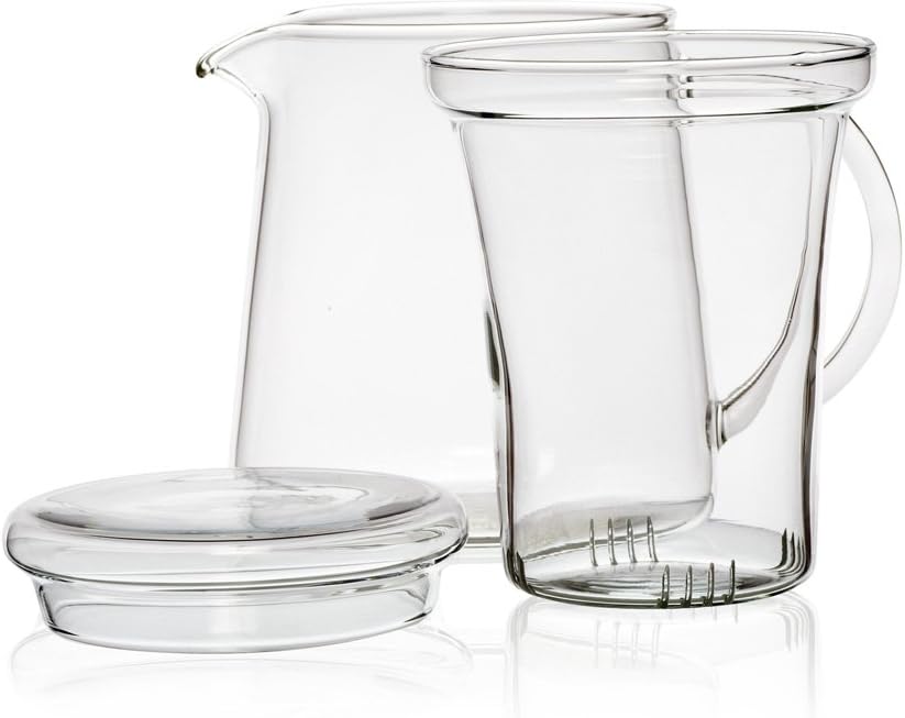 Chateau Rouge - 0.4L Borosilicate glass teapot with lid and glass strainer for 2 persons