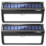 Solar lights Outdoor, Luscreal Super Bright 100 LED Solar Motion Sensor Security Wall Lights for Front Door Back Yard Garage Deck Porch Step Stair Garden Fence Driveaway Patio (2000LM, 2PACK)