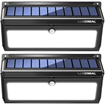 Solar lights Outdoor, Luscreal Super Bright 100 LED Solar Motion Sensor Security Wall Lights for Front Door Back Yard Garage Deck Porch Step Stair Garden Fence Driveaway Patio (2000LM, 2PACK)
