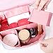 NinkyNonk Waterproof Cosmetic Bag Portable Travel Toiletry Organizer Velcro Makeup Bag Makeup Brush Organizer for Women (Flamingo)