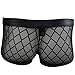 iiniim Men's Sexy Soft Underwear Gridding Sheer Transparent Brief Boxer Trunks Panty