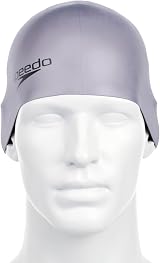 Speedo Unisex Silicone Swimming Cap Plain Moulded Hair Protection Training Aids view 8